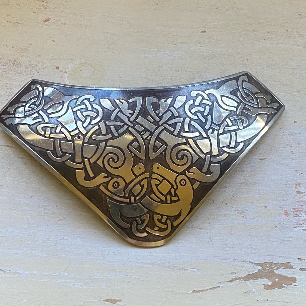 Vintage French Barrette Aztec Motif